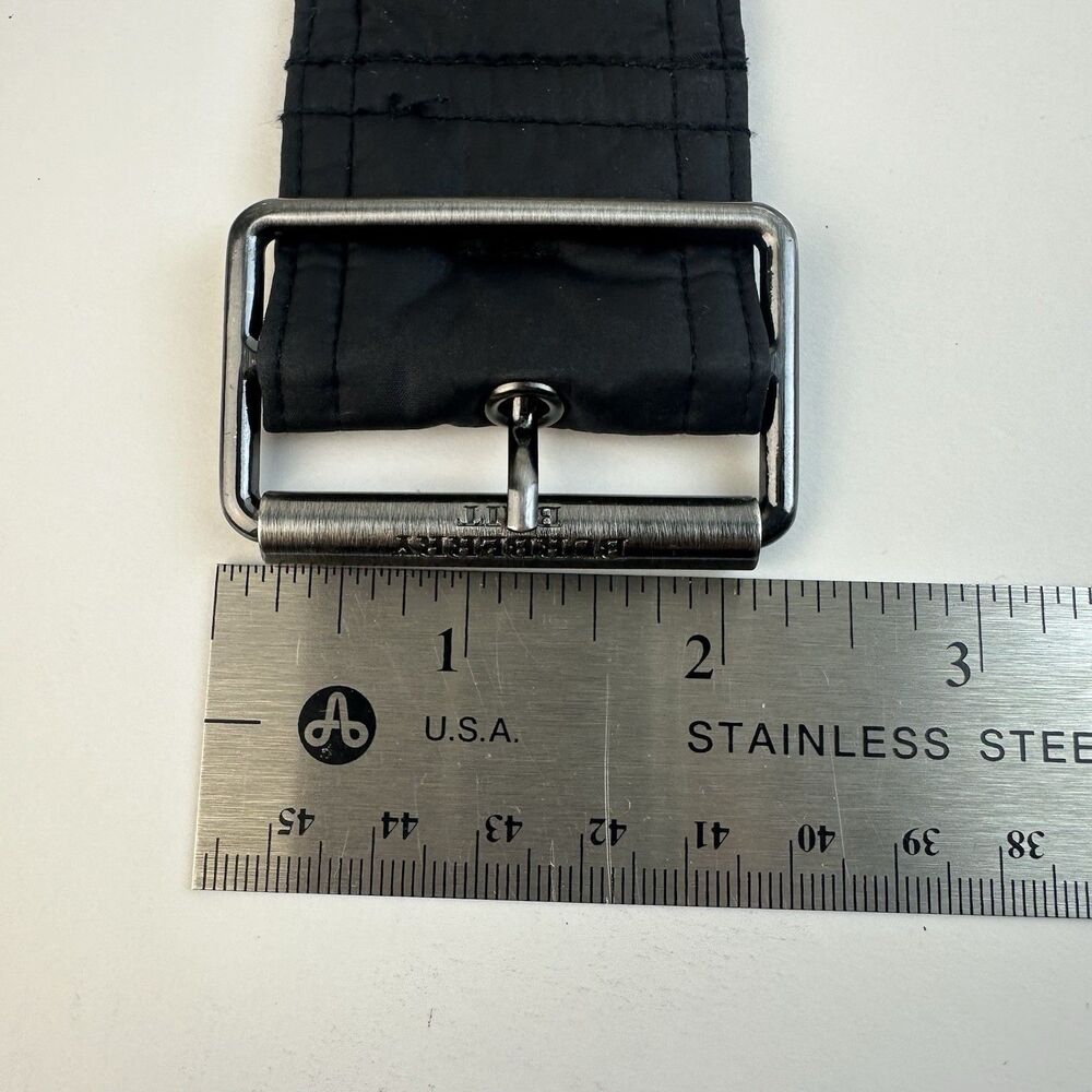 Burberry Brit Polyester Puffer Coat REPLACEMENT Belt Black Silver Buckle 52" - Picture 5 of 6
